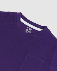 Regular Fit Dark Purple Co-Ord Set – Cotton Lycra T-Shirt & Shorts