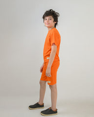 Orange T-Shirt & Short Set - Oversized - Cotton Lycra