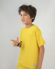 Yellow T-Shirt & Short Set - Oversized - Cotton Lycra
