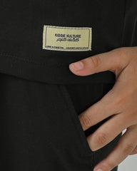 Regular Fit Black Co-Ord Set – Cotton Lycra T-Shirt & Shorts