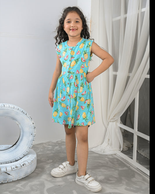 Pineapple & Watermelon Frock – Cotton Jersey