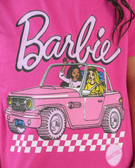 Girls Road Trip Vibes Graphic Print Boxy T-Shirt – Pink Short Sleeve