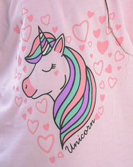 Girls Light Pink Magical Unicorn Printed T-Shirt – 100% Cottom