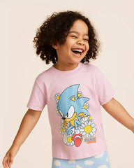 Girls Action Hero Hedgehog T-Shirt – Light Pink Boxy Graphic Tee