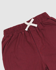 Regular Fit Maroon Co-Ord Set – Cotton Lycra T-Shirt & Shorts