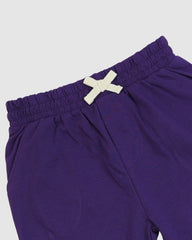 Dark Purple T-Shirt & Short Set - Oversized - Cotton Lycra