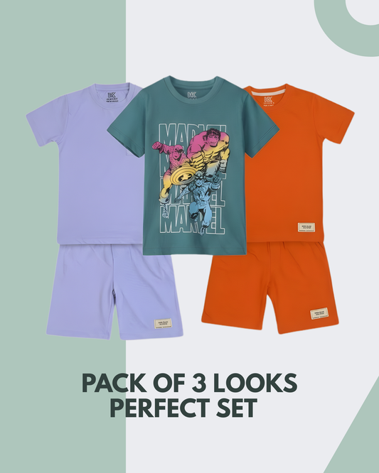 3-Piece Kids Outfit Set - Two Co-ord & One Graphic Tee