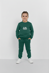 Green Cool Vibes Sweatshirt & Trouser Set
