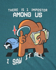 Kid's Teal Printed T-Shirt - Space Adventure: Who’s the Impostor?
