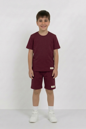 Maroon Co-ord Set - Cotton Lycra