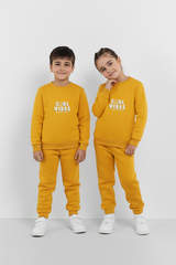 Mustard Cool Vibes Sweatshirt & Trouser Set