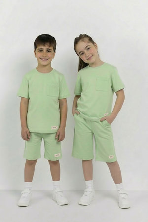 Neon Green Co-ord Set - Cotton Lycra