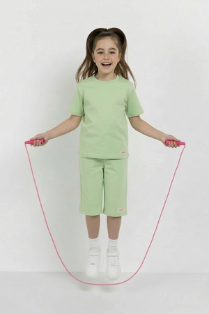 Neon Green Co-ord Set - Cotton Lycra