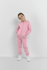 Pink Zipper Hoodie and Trouser Set