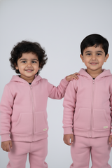 Pink Zipper Hoodie and Trouser Set