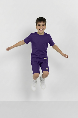 Dark Purple Co-ord Set - Cotton Lycra