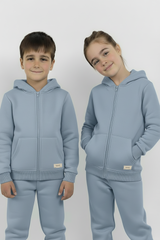 Sky Blue Zipper Hoodie and Trouser Set