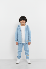 Sky Blue Zipper Hoodie and Trouser Set