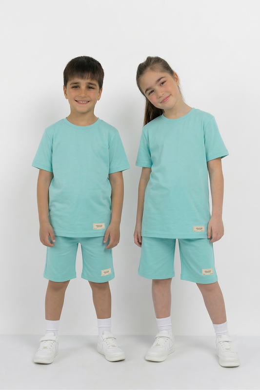 Sea Green Co-ord Set - Cotton Lycra