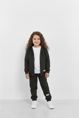 Smoke Gray Zipper Hoodie and Trouser Set