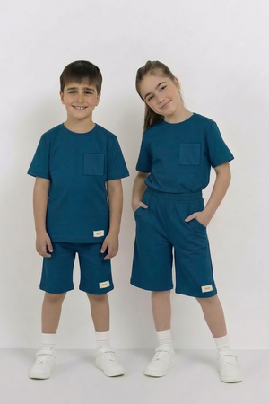 Teal Co-ord Set - Cotton Lycra