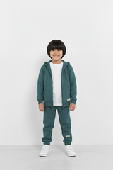 Teal Zipper Hoodie and Trouser Set