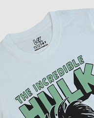 Mighty Green Smash Cartoon White T-Shirt for Kids – Comic Style