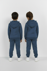 Vintage Blue Zipper Hoodie and Trouser Set