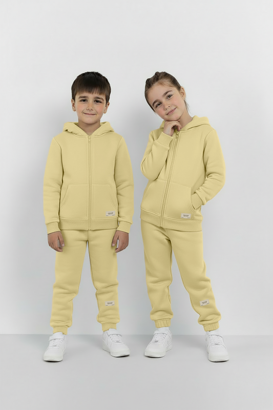 Yellow Zipper Hoodie and Trouser Set