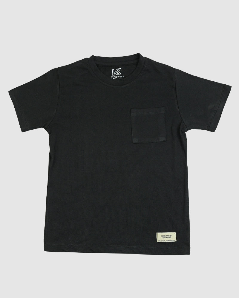 Regular Fit Black Co-Ord Set – Cotton Lycra T-Shirt & Shorts