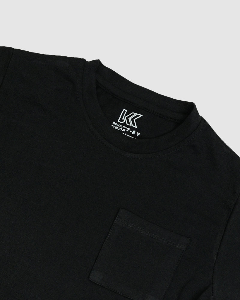 Regular Fit Black Co-Ord Set – Cotton Lycra T-Shirt & Shorts