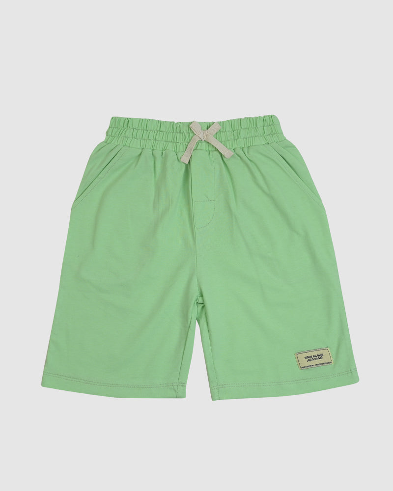 Regular Fit Neon Green Co-Ord Set – Cotton Lycra T-Shirt & Shorts