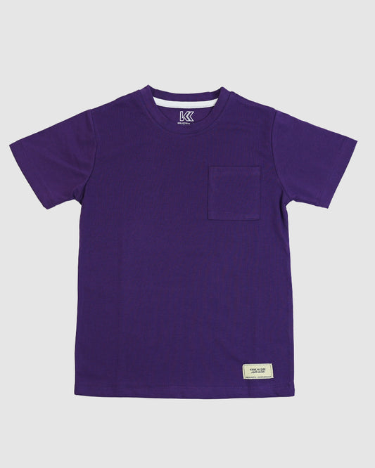 Regular Fit Dark Purple Co-Ord Set – Cotton Lycra T-Shirt & Shorts