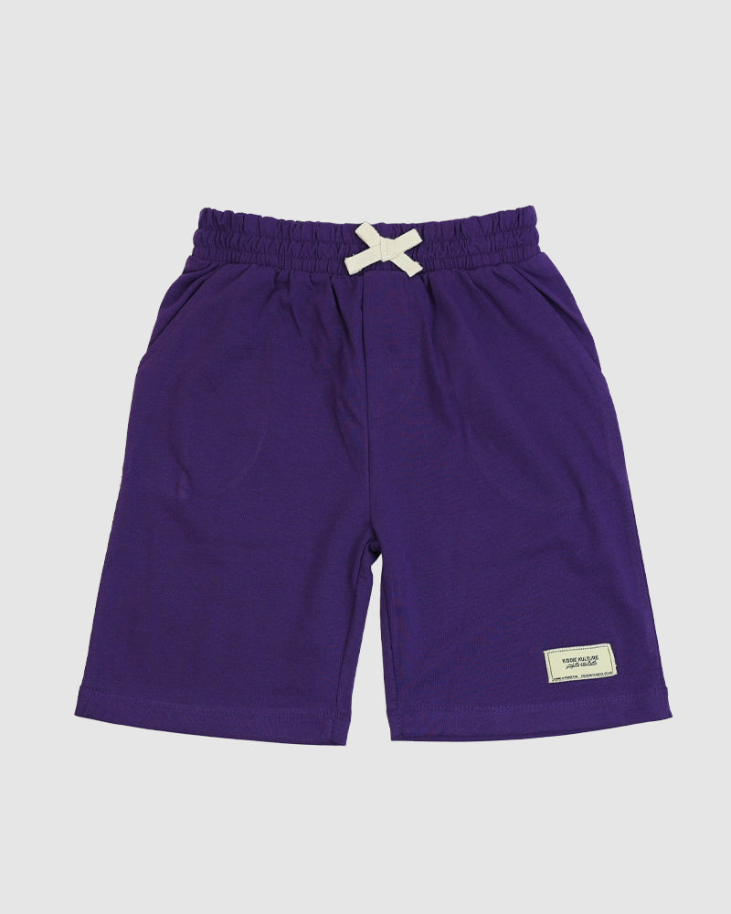 Regular Fit Dark Purple Co-Ord Set – Cotton Lycra T-Shirt & Shorts