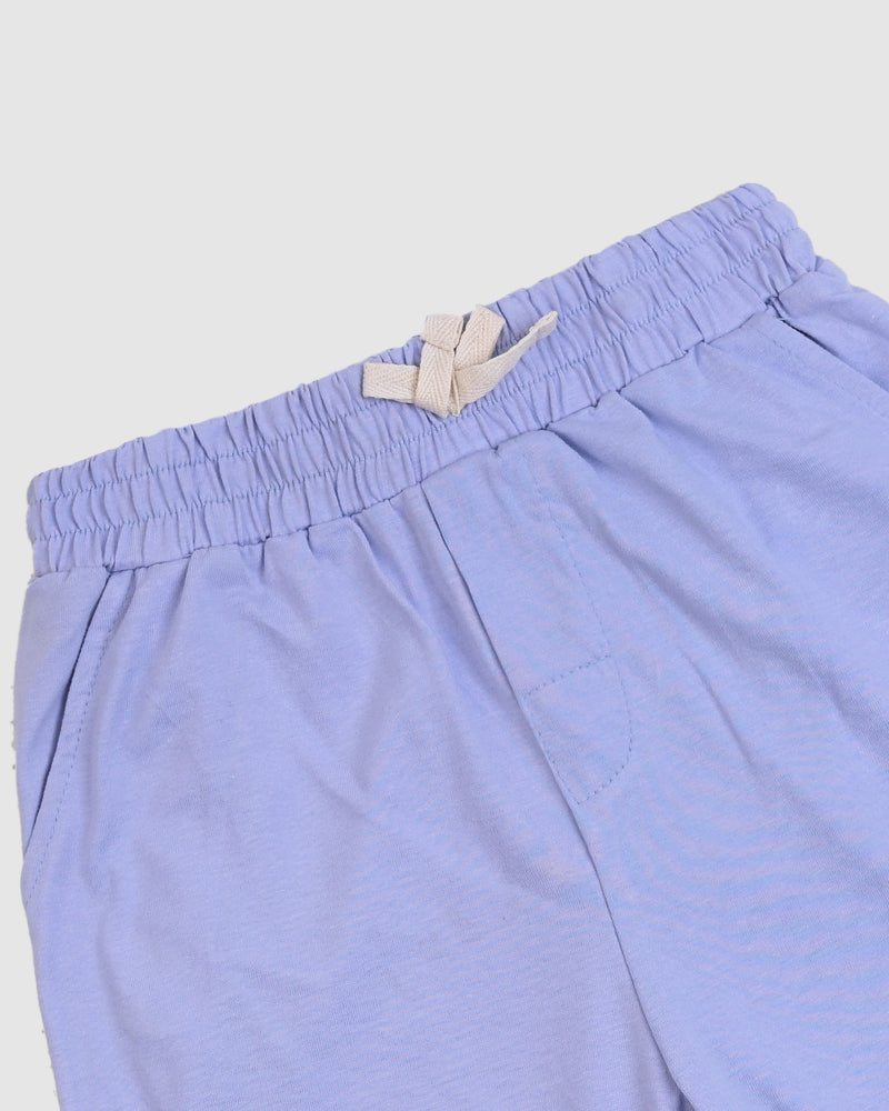 Regular Fit Light Purple Co-Ord Set – Cotton Lycra T-Shirt & Shorts