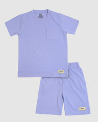 Regular Fit Light Purple Co-Ord Set – Cotton Lycra T-Shirt & Shorts