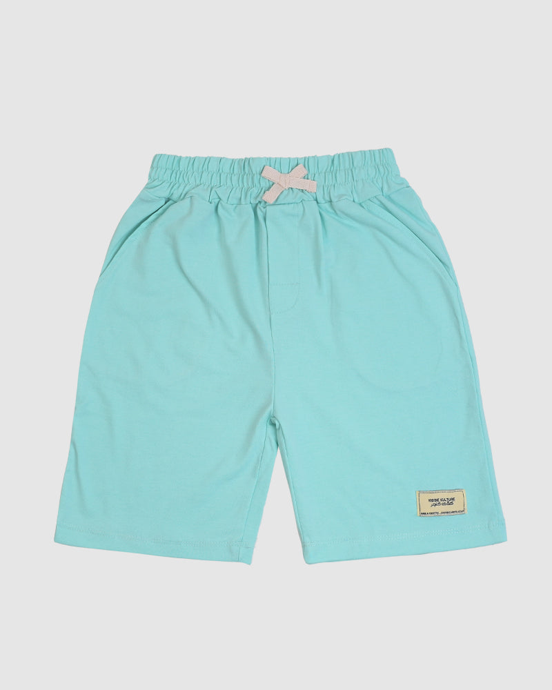 Regular Fit Sea Green Co-Ord Set – Cotton Lycra T-Shirt & Shorts