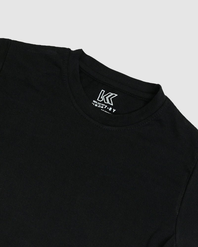 Black T-Shirt & Short Set - Oversized - Cotton Lycra