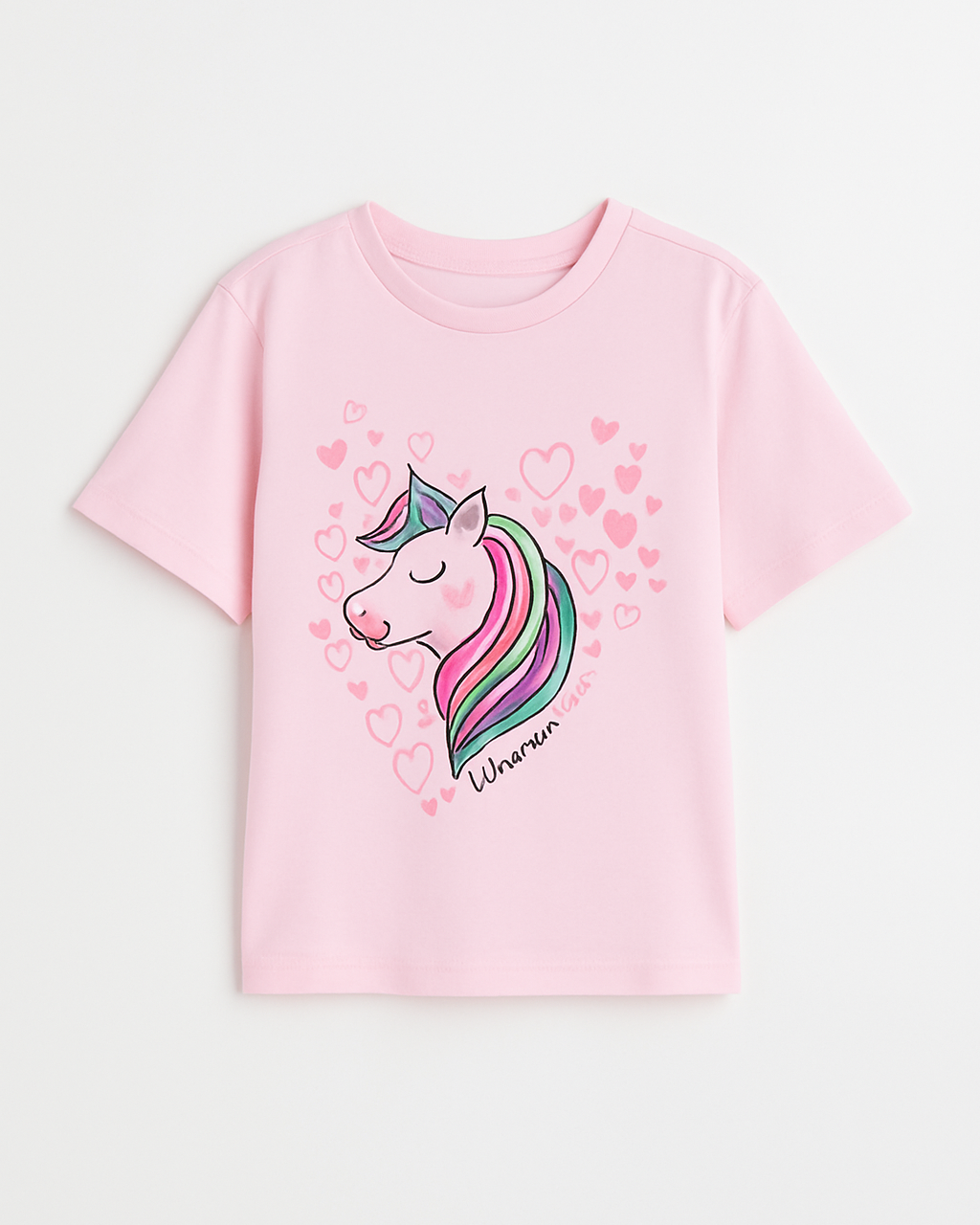 Girls Light Pink Magical Unicorn Printed T-Shirt – 100% Cottom