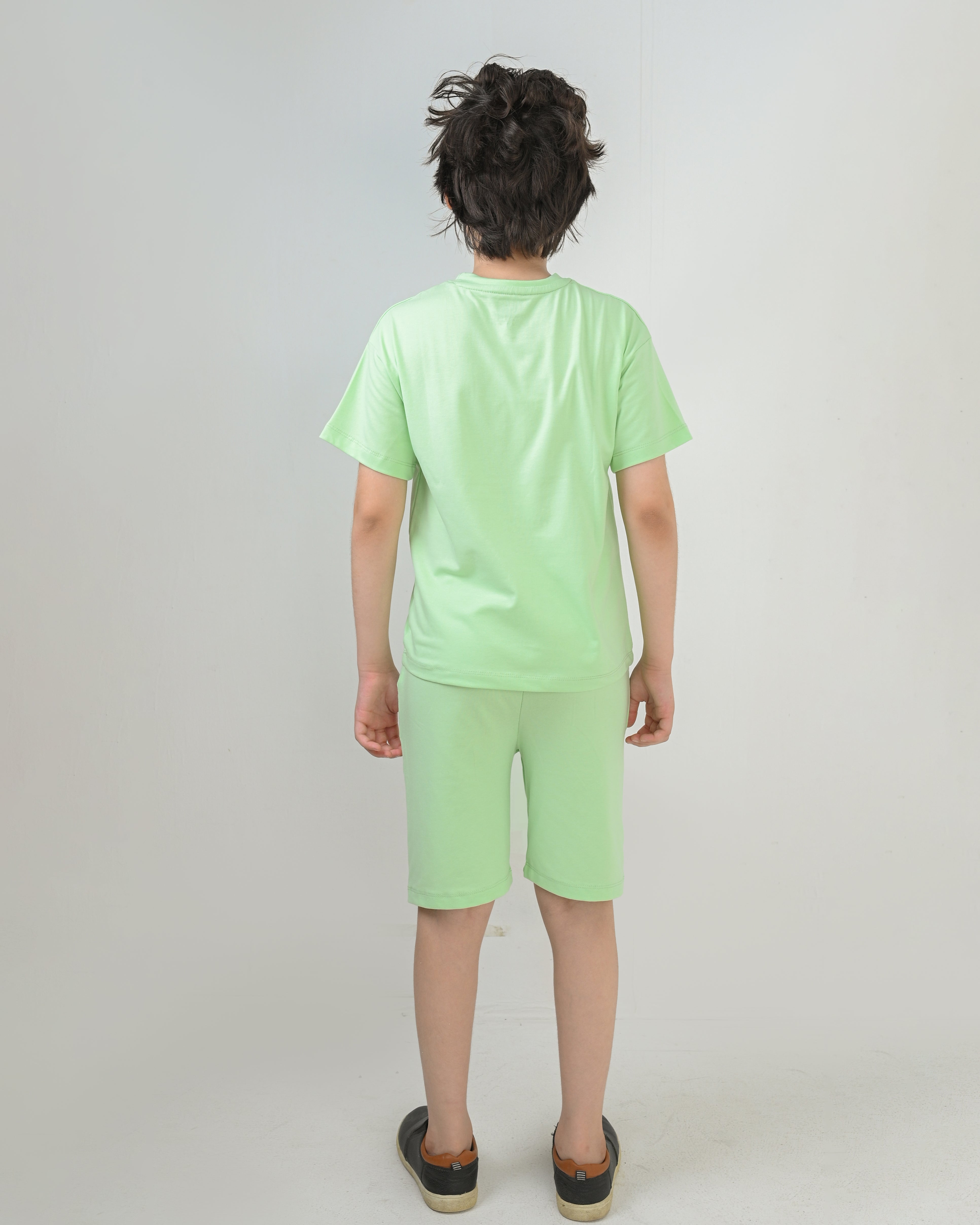 Neon Green T-Shirt & Short Set - Oversized - Cotton Lycra