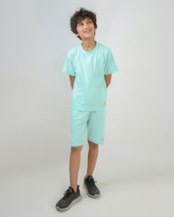 Sea Green T-Shirt & Short Set - Oversized - Cotton Lycra