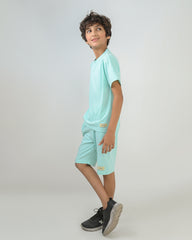 Sea Green T-Shirt & Short Set - Oversized - Cotton Lycra