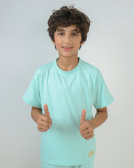 Sea Green T-Shirt & Short Set - Oversized - Cotton Lycra