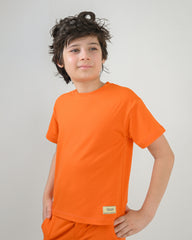 Orange T-Shirt & Short Set - Oversized - Cotton Lycra