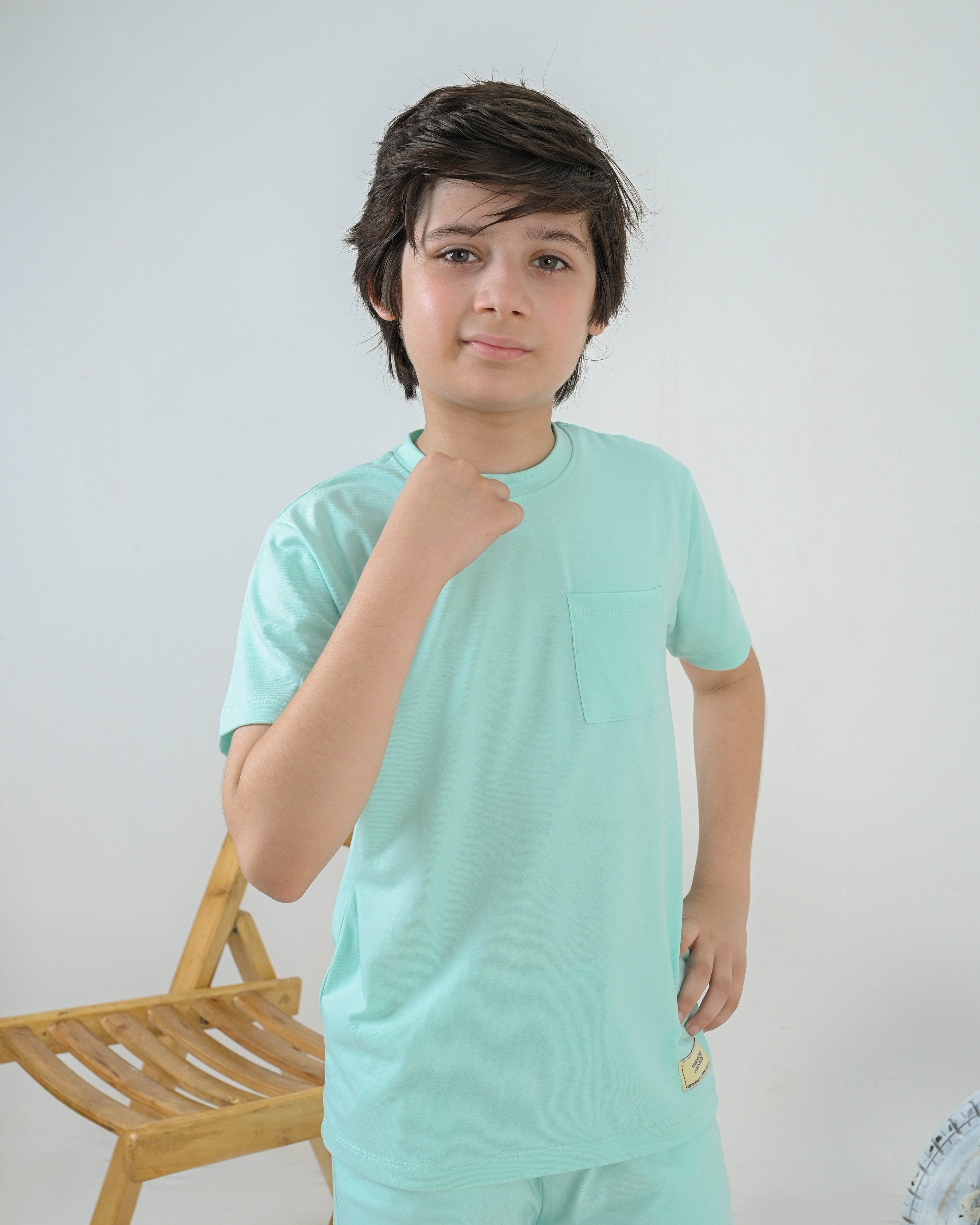 Regular Fit Sea Green Co-Ord Set – Cotton Lycra T-Shirt & Shorts