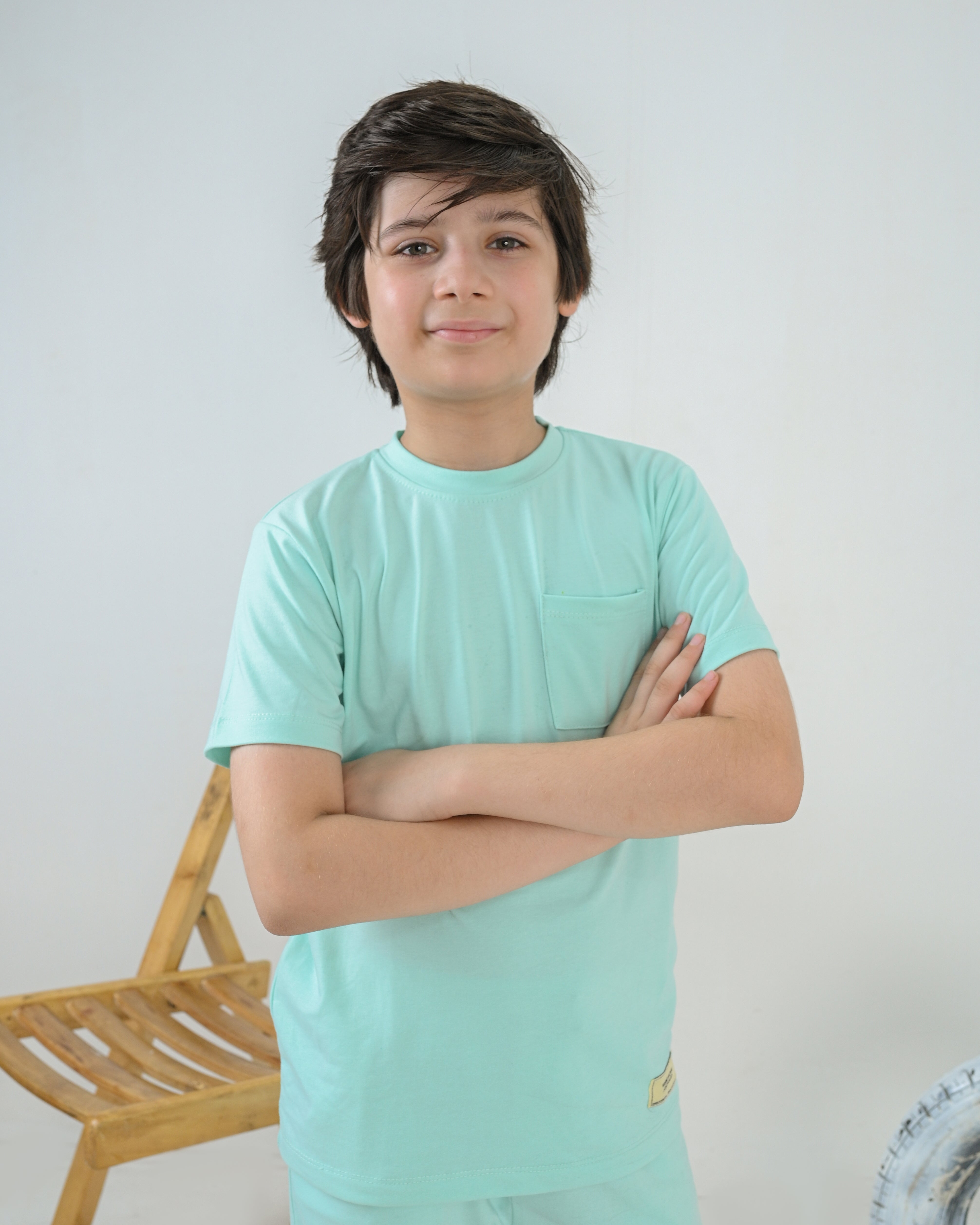 Regular Fit Sea Green Co-Ord Set – Cotton Lycra T-Shirt & Shorts