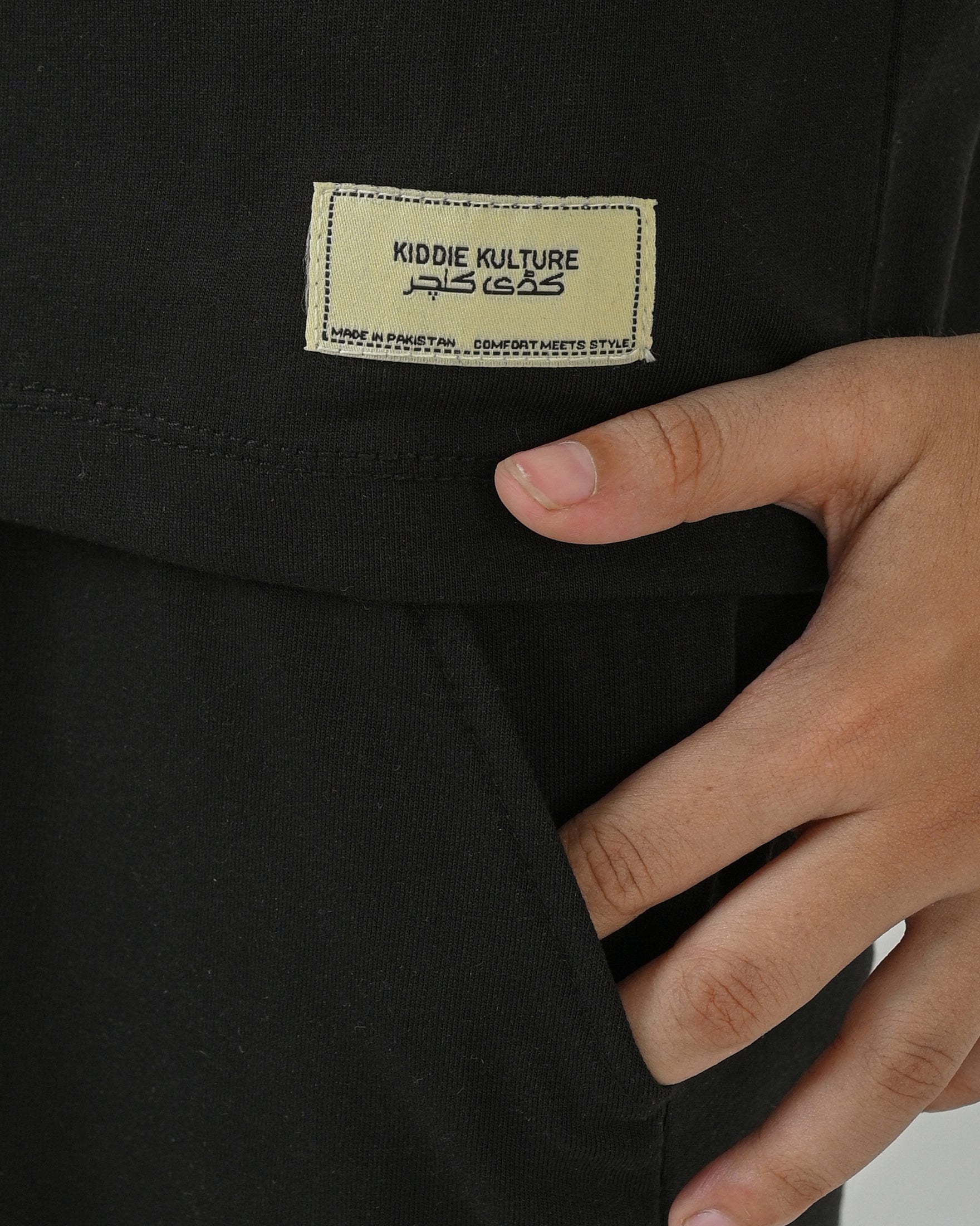 Regular Fit Black Co-Ord Set – Cotton Lycra T-Shirt & Shorts