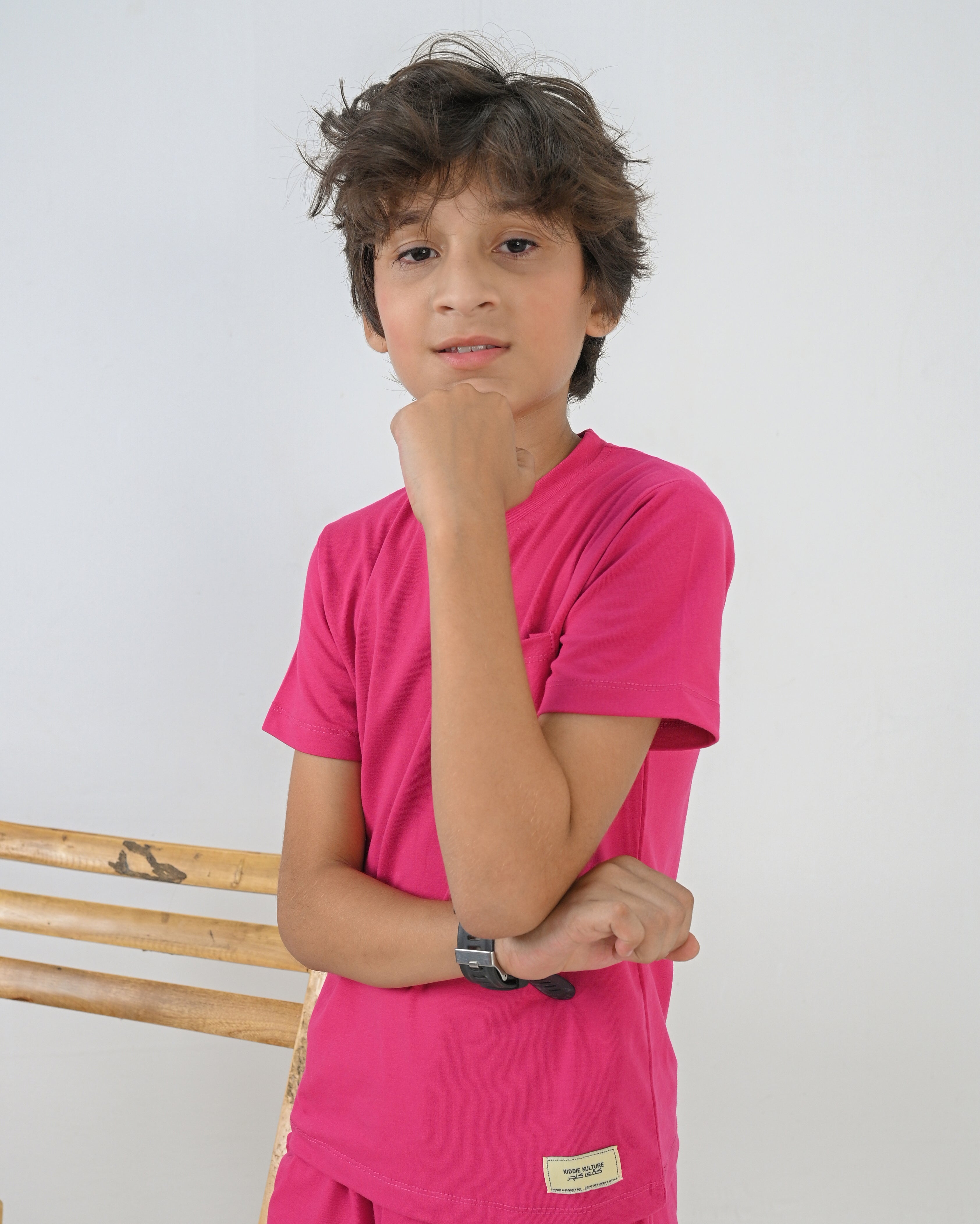 Regular Fit Hot Pink Co-Ord Set – Cotton Lycra T-Shirt & Shorts