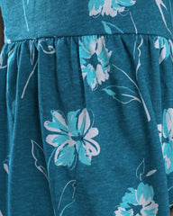 Teal Floral Frock – Cotton Jersey
