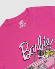 Girls Road Trip Vibes Graphic Print Boxy T-Shirt – Pink Short Sleeve